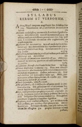 Syllabus Rerum Et Verborum.
