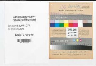 Entnazifizierung Charlotte Dreja , geb. 14.03.1914 (Kontoristin)