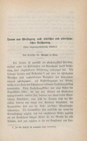 597-636 Traum und Weissagung nach biblischer und alterthümlicher Anschauung : eine religionsgeschichtliche Studie