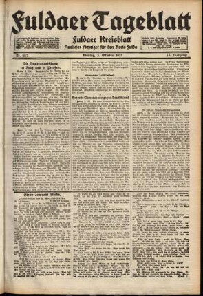 Ausgabe vom Montag, den 03. Oktober 1921.