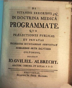 De vitandis erroribus in doctrina medica