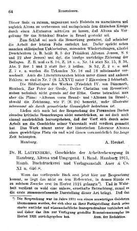 Laufenberg, Heinrich :: Geschichte der Arbeiterbewegung in Hamburg, Altona und Umgegend, Bd. 1 : Hamburg, Auer, 1911