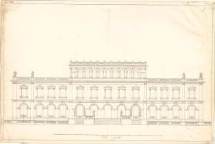 Métivier, Jean Baptiste; "Villa 9 feuilles" - Eingangsseite (Aufriss)