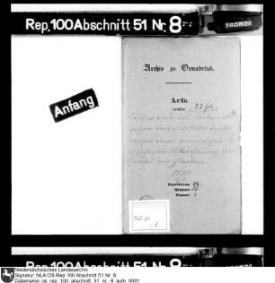 Beschwerde des Fleckens Iburg gegen den dortigen Prälaten wegen des beabsichtigten Abbruchs des Timpenhauses in Iburg