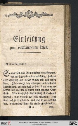 Einleitung zum vollkommenen Lesen