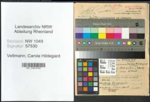 Entnazifizierung Carola Hildegard Veltmann , geb. 14.12.1919 (Lehrerin)