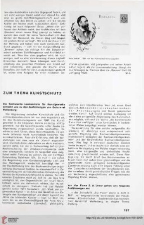 Zum Thema Kunstschutz