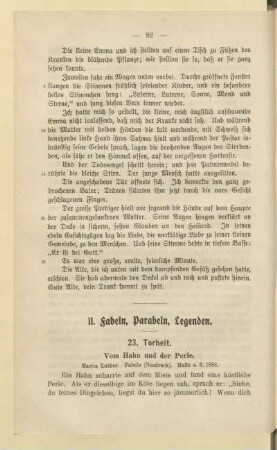 II. Fabeln, Parabeln, Legenden