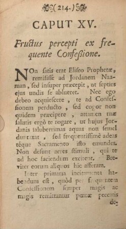 Caput XV. Fructus percepti ex frequente confeßione.