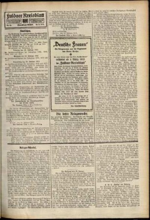 Zweite Ausgabe vom Samstag, den 20. Februar 1915.
