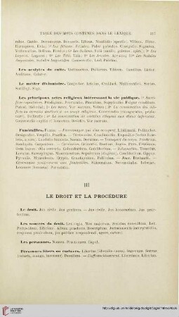 III. Le droit et la procédure