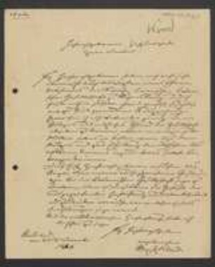 Brief von Maximilian zu Wied an Unbekannt