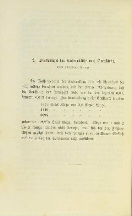 I.2. Massentafel für Kiefernklötze nach Oberstärke
