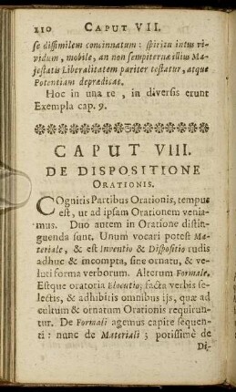 Caput VIII. De Dispositione Orationis.