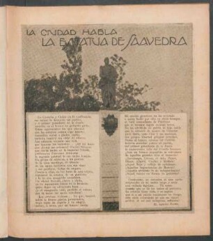 La estatua de Saavedra : La ciudad habla