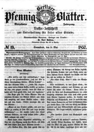 No. 19, Sonnabend, den 9. Mai