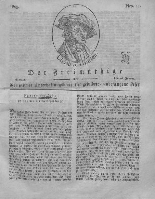 Nro. 11., Montag, den 16. Januar 1809