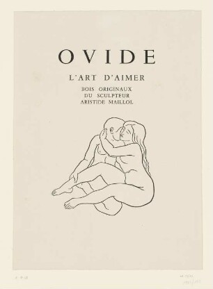 Lange Liebkosung, Umschlagillustration aus: Ovid, "Kunst des Liebens", Lausanne 1935