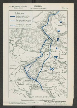Skizze 35. Italien. Die Isonzo=Front 1916.