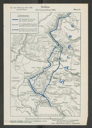 Skizze 35. Italien. Die Isonzo=Front 1916.