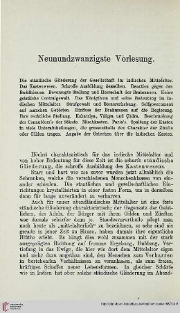 Neunundzwanzigste Vorlesung