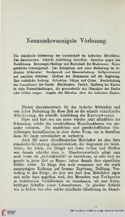 Neunundzwanzigste Vorlesung