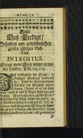 Dritte Buß-Predigt Gehalten am gewöhnlichen grossen jährigen Buß-Tage.