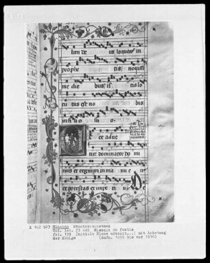 Missale de festis — Initiale E (cce advenit) mit Anbetung der Könige, Folio 159recto