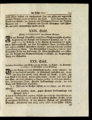 XXIX. Stück. Gräntz-COMMISSION des Pfänner-Geheges.