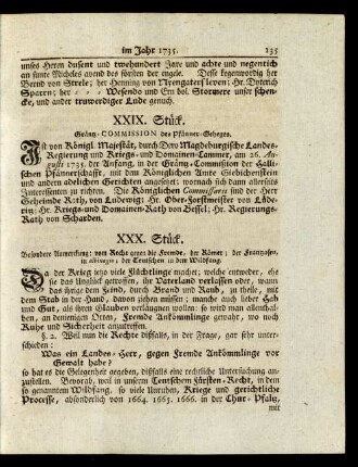 XXIX. Stück. Gräntz-COMMISSION des Pfänner-Geheges.
