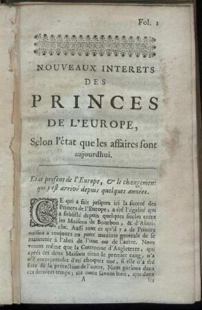 Etat present de l’Europe, & le changement qui y est arrivé depuis quelques années