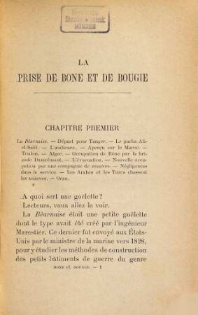 La prise de Boneet Bougie d'après d. docum. inéd. '(1832-1833)'