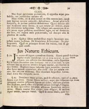 71-74, Jus Naturae Ethicum.