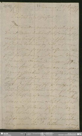 Eigenh. Brief von August Wilhelm von Schlegel an Georg Joachim Göschen, Weimar, 27.04.1798
