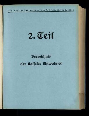 Verzeichnis der Kasseler Einwohner