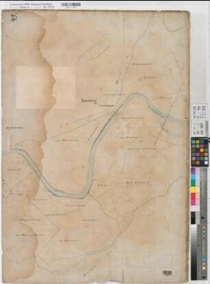 Lippe: Karte der Ufer und des Inundations-Gebietes des Lippe-Flusses von Neuhaus bis Wesel in III Sectionen. Section III: Regierungs-Bezirk Münster in 22 Blättern (15. Blatt)
