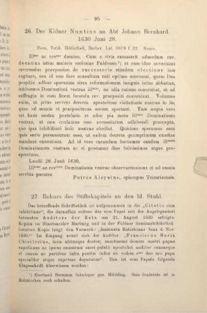 27. Rekurs des Stiftskapitels an den h. Stuhl.
