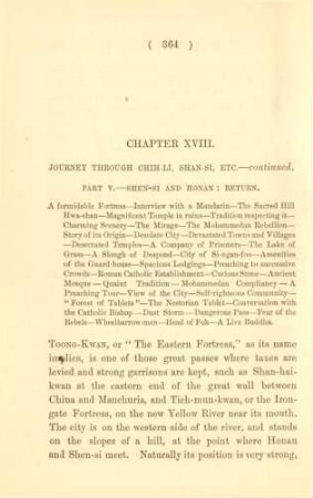 Chapter XVIII. Journey through Chih-li, Shan-si, etc. - continued. - Part V. - Shen-si and Honan: return