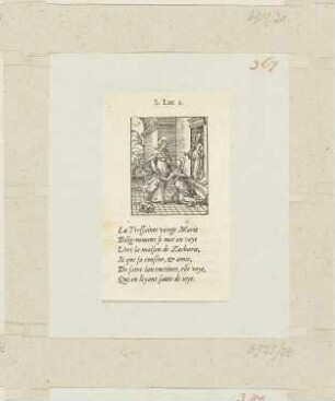 Heimsuchung, Blatt aus: Charles Fontaine, „Figures du nouveau Testament“, Lyon 1558