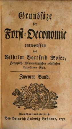 Grundsäze der Forst-Oeconomie, 2