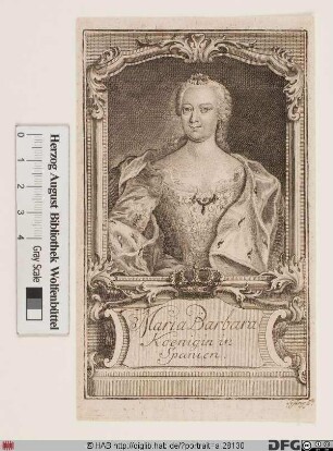 Bildnis Maria Barbara (de Brangança), Königin von Spanien, geb. Infantin von Portugal
