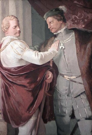Szene aus Egmont: Wilhelm von Oranien will Egmont überreden, ihm zu folgen
