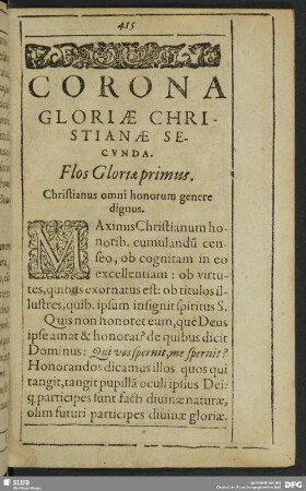 Corona Gloriae Christianae Secunda