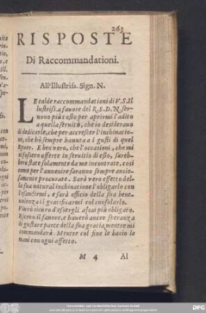 Risposte Di Raccommandationi.