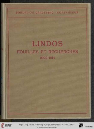 2, Inscriptions ; 2: Lindos: fouilles et recherches 1902 - 1914 et 1952;; fouilles de l'acropole: (Nos 282 - 710)