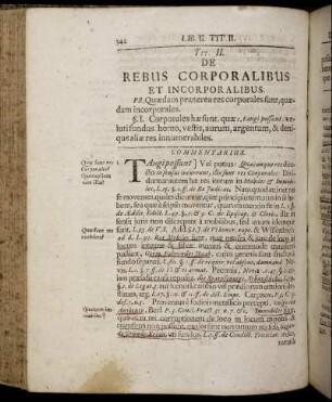 Tit. II. De Rebus Corporalibus et Incorporalibus. - Tit. VII. De Donationibus.