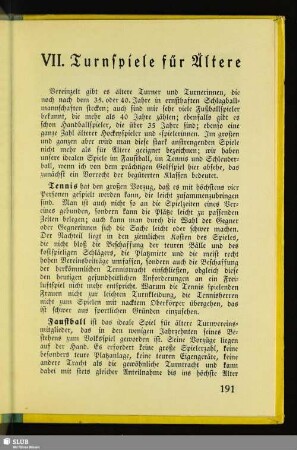 VII. Turnspiele für Ältere