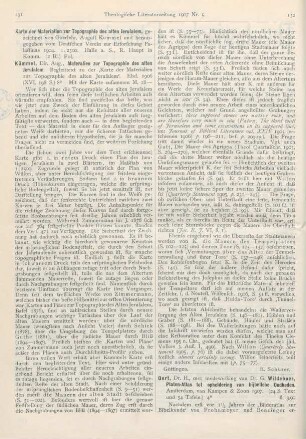 131-132 [Rezension] Karte der Materialien zur Topographie des alten Jerusalem, gezeichnet von August Kümmel u. hrsg. v. Deutschen Verein zur Erforschung Palästinas 1904