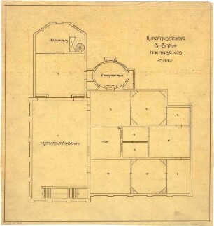 Billing, Hermann; Baden-Baden; Kunsthalle - Grundriss Hauptgeschoss