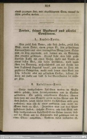 Torten, feines Backwerk und allerlei Confituren
